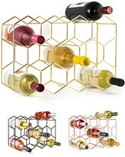 Load image into Gallery viewer, Gusto Nostro Countertop Wine Rack - Gold