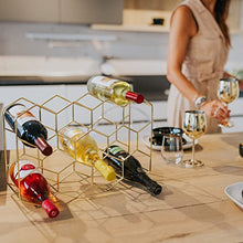 Load image into Gallery viewer, Gusto Nostro Countertop Wine Rack - Gold