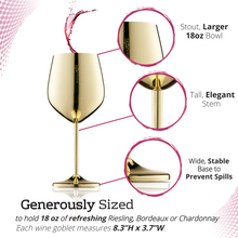 Load image into Gallery viewer, Stainless Steel Wine Glasses - Set of 4_Gold
