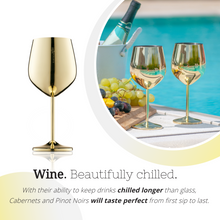 Load image into Gallery viewer, Stainless Steel Wine Glasses - Set of 4_Gold