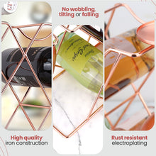 Load image into Gallery viewer, Gusto Nostro Countertop Wine Rack & Glasses Holder - Rose Gold
