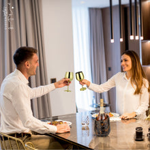 Load image into Gallery viewer, Gusto Nostro Marble Wine Chiller - Black & Gold