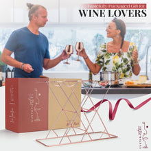 Load image into Gallery viewer, Gusto Nostro Countertop Wine Rack & Glasses Holder - Rose Gold