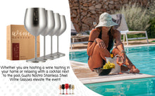 Load image into Gallery viewer, Stainless Steel Wine Glasses - Set of 4_Silver