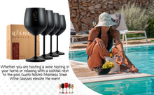 Load image into Gallery viewer, Stainless Steel Wine Glasses - Set of 4_Black