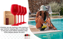 Load image into Gallery viewer, Stainless Steel Wine Glasses - Set of 4_Red