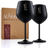 Stainless Steel Wine Glasses - Black