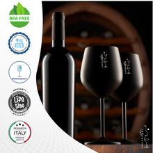 Carica l&#39;immagine nel visualizzatore di Gallery, Stainless Steel Wine Glasses - Set of 4_Black
