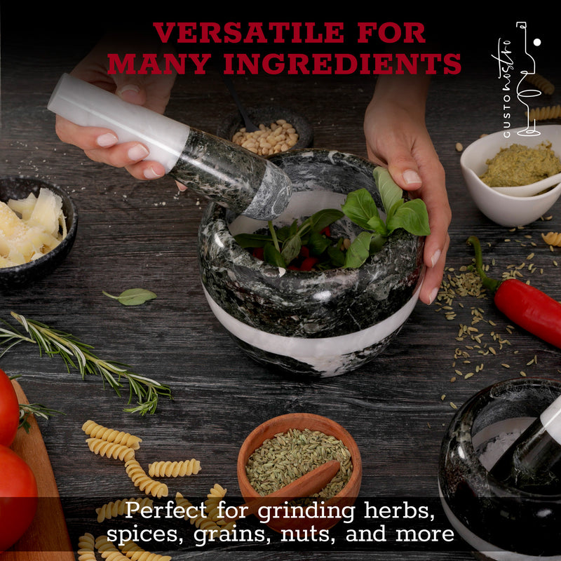 Marble Mortar and Pestle Set_Black Zebra