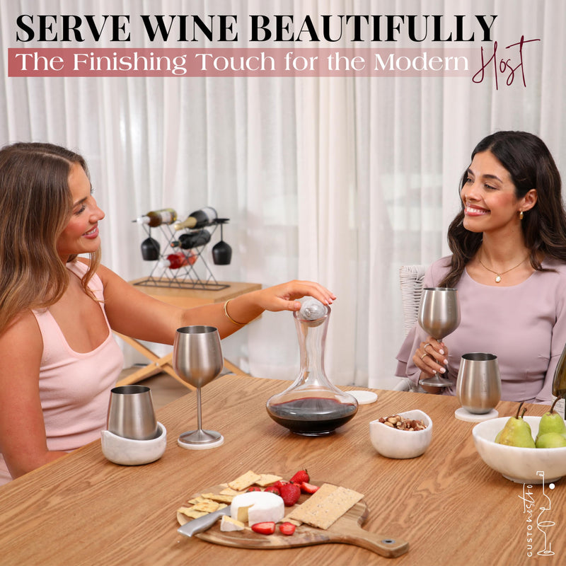Gusto Nostro - Crystal Wine Decanter - Handblown, Lead-free Red Wine Decanter (Designed in Italy)