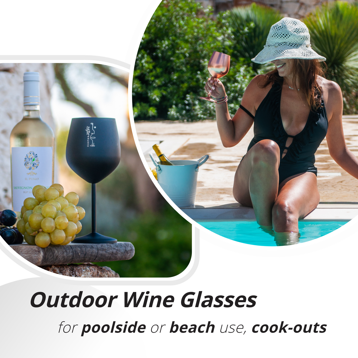 Stainless Steel Wine Glasses - Set of 4_Black