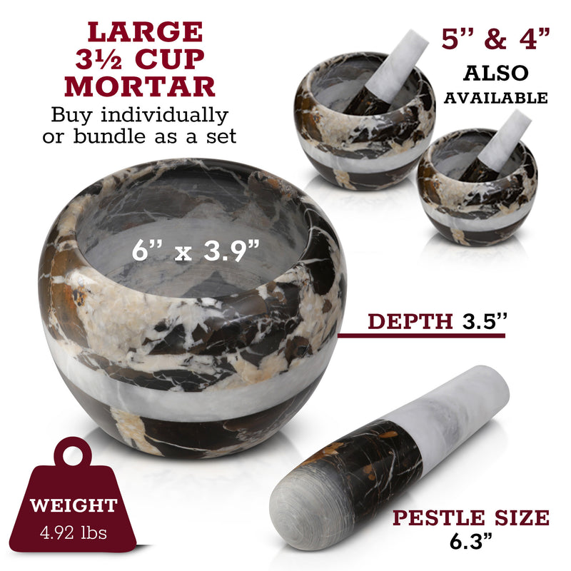 Marble Mortar and Pestle Set_Black and Gold
