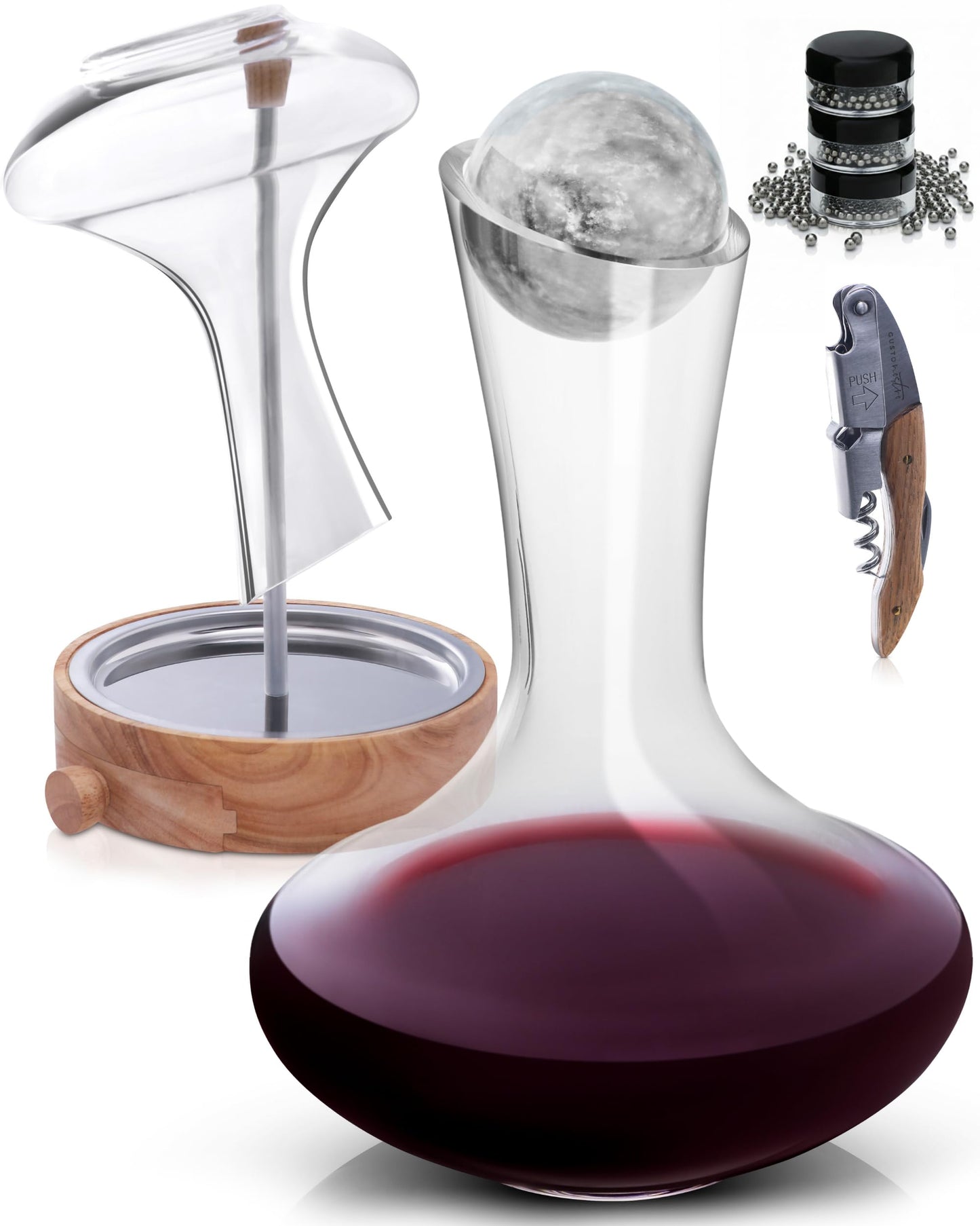 Gusto Nostro - Crystal Wine Decanter - Handblown, Lead-free Red Wine Decanter (Designed in Italy)