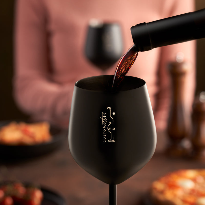 Stainless Steel Wine Glasses - Set of 4_Black