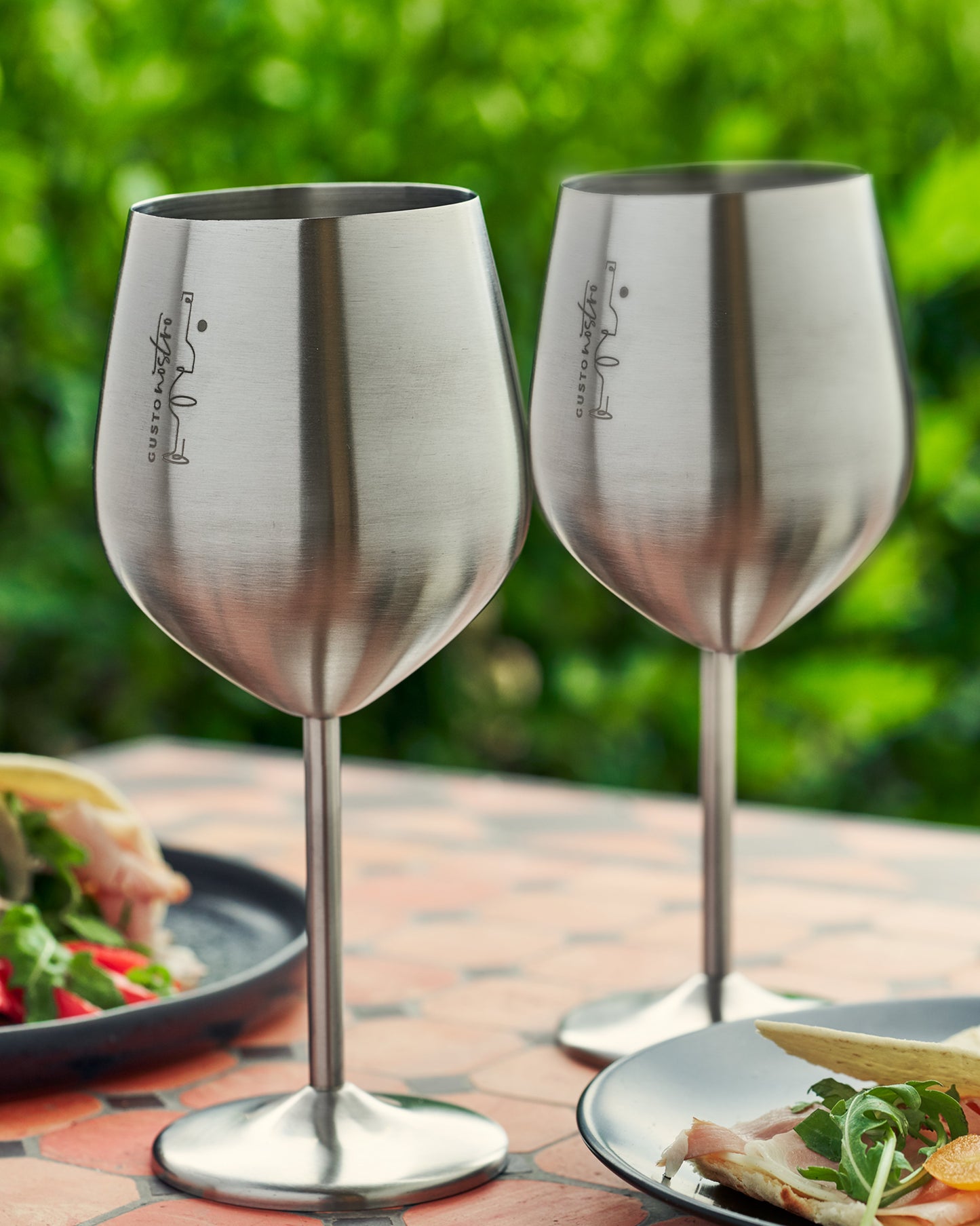 Stainless Steel Wine Glasses - Set of 4_Silver
