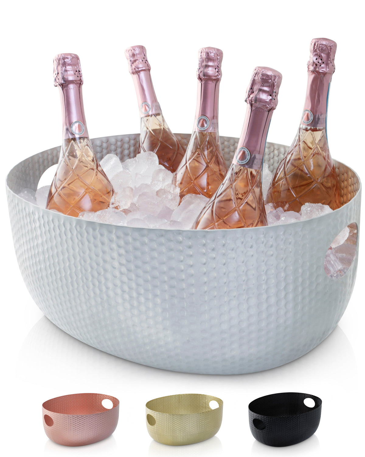 Gusto Nostro Large Beverage Tub for Parties - Metal Tub for Wine Bottles,Champagne,Beers - High Capacity Ice Bucket for Drinks - Extra Large Ice Buckets for Parties (22 qt) Outdoor Party Drink Bucket