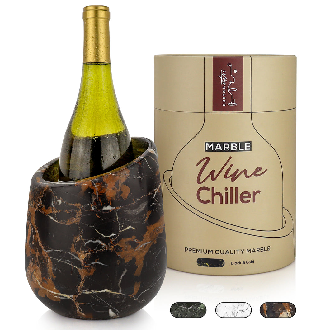 Gusto Nostro Marble Wine Chiller - Black & Gold