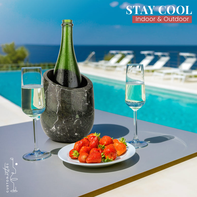 Gusto Nostro Marble Wine Chiller - Black Zebra