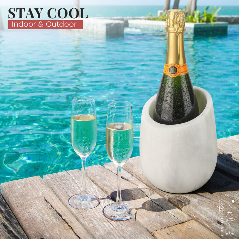 Gusto Nostro Marble Wine Chiller - White