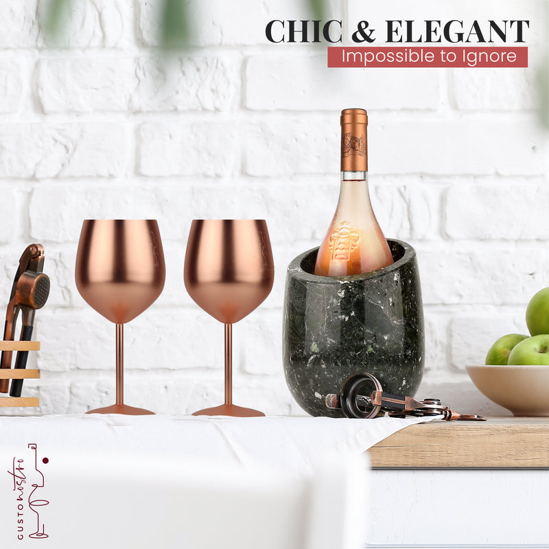 Gusto Nostro Marble Wine Chiller - Black Zebra
