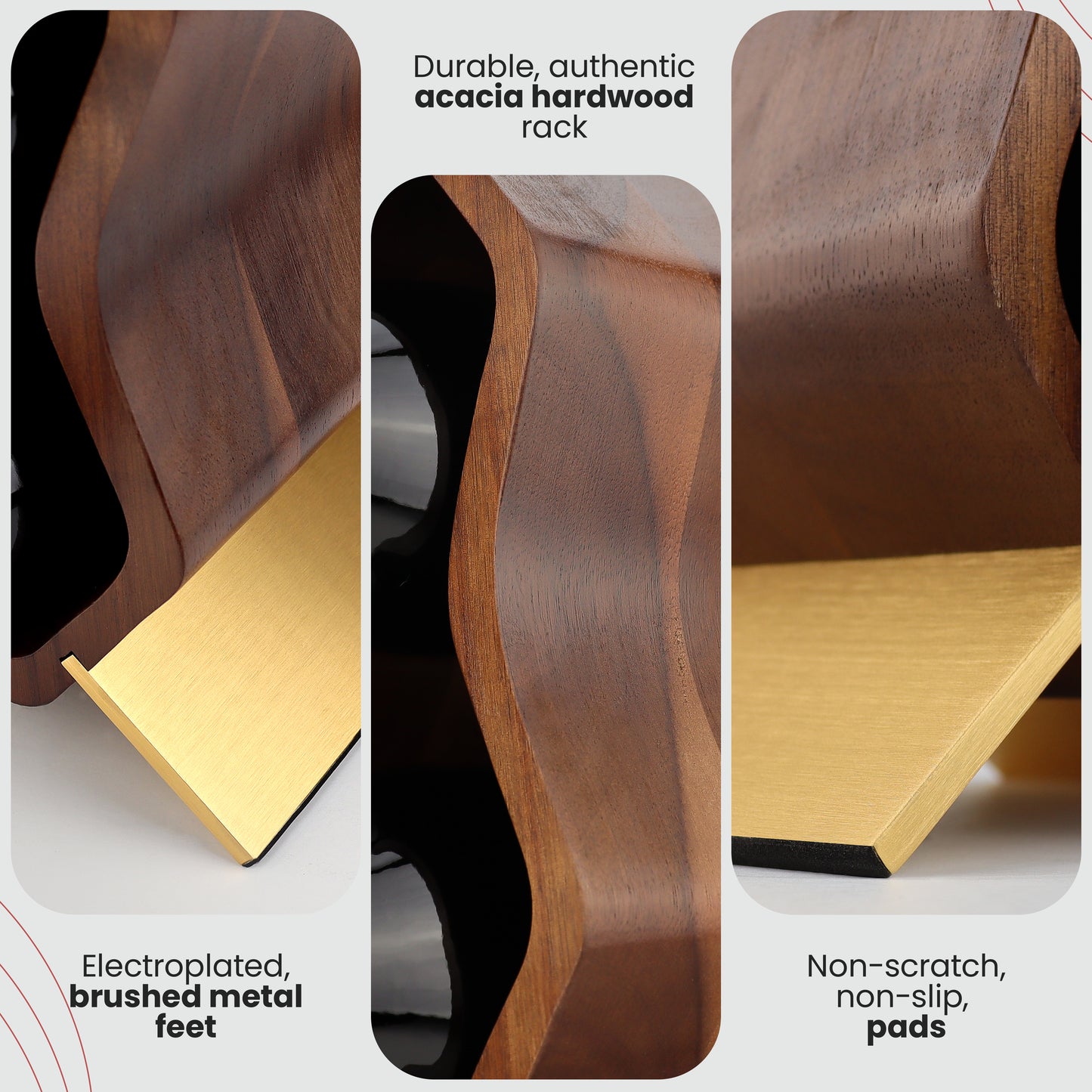 Gusto Nostro Wood Wine Rack - Acacia