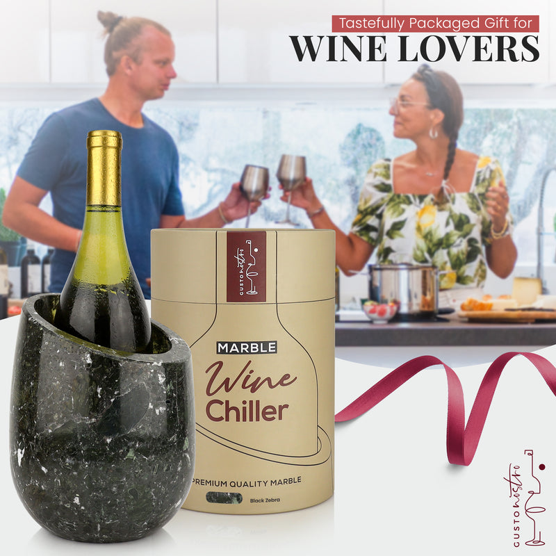 Gusto Nostro Marble Wine Chiller - Black Zebra