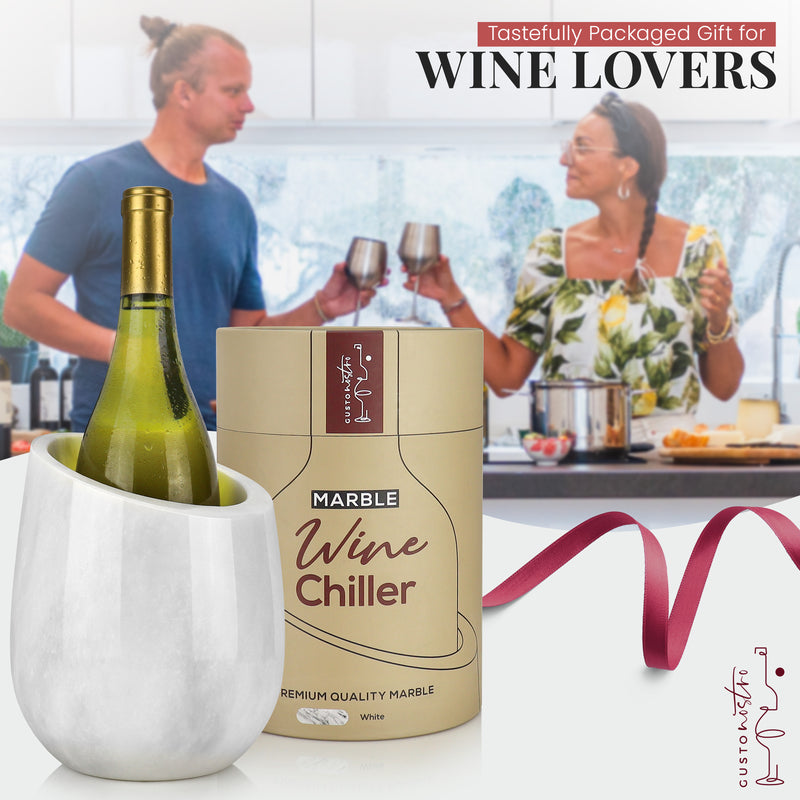 Gusto Nostro Marble Wine Chiller - White