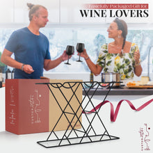Load image into Gallery viewer, Gusto Nostro Countertop Wine Rack &amp; Glasses Holder - Black
