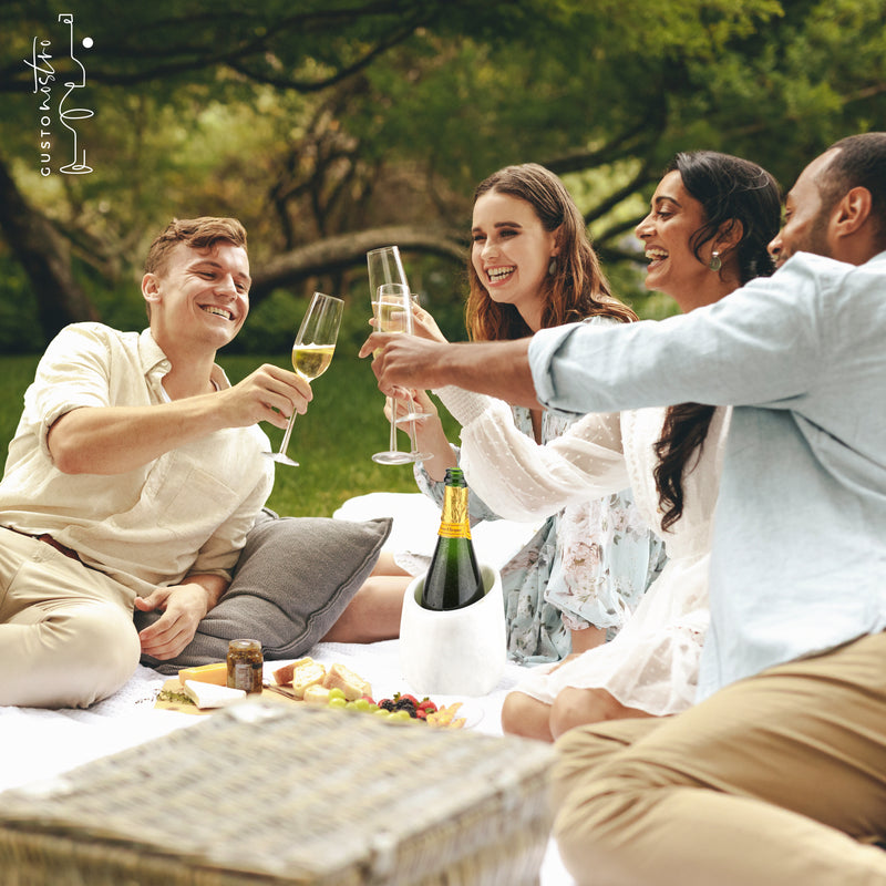 Gusto Nostro Marble Wine Chiller - White