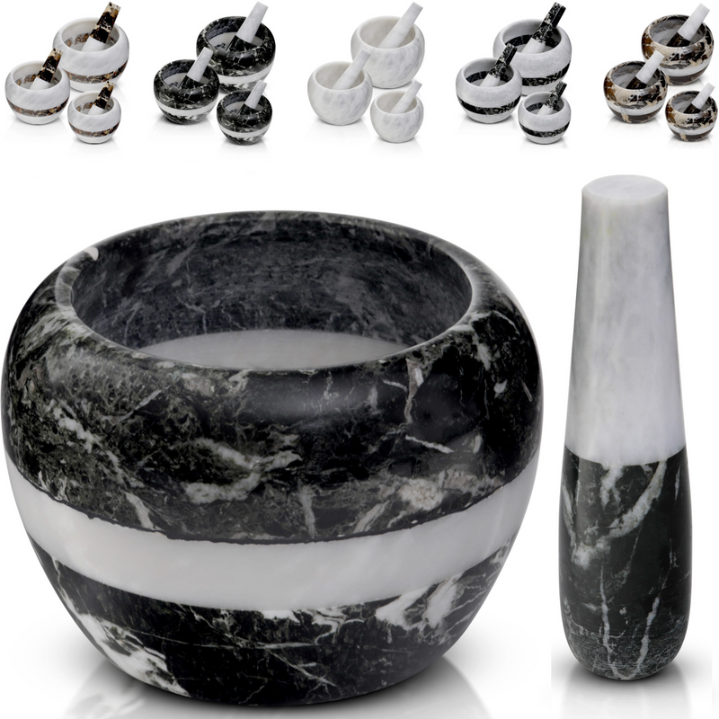Marble Mortar and Pestle Set_Black Zebra