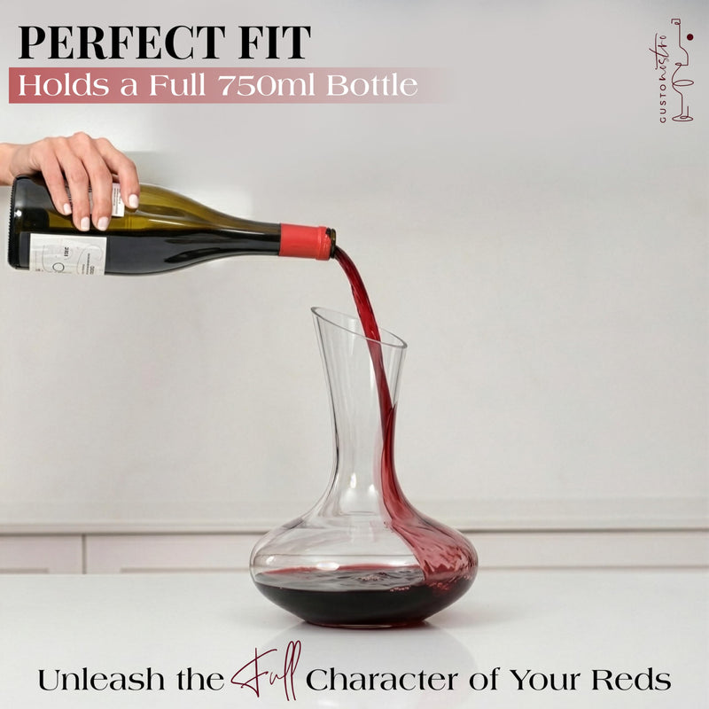 Gusto Nostro - Crystal Wine Decanter - Handblown, Lead-free Red Wine Decanter (Designed in Italy)