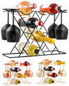 Gusto Nostro Countertop Wine Rack & Glasses Holder - Black