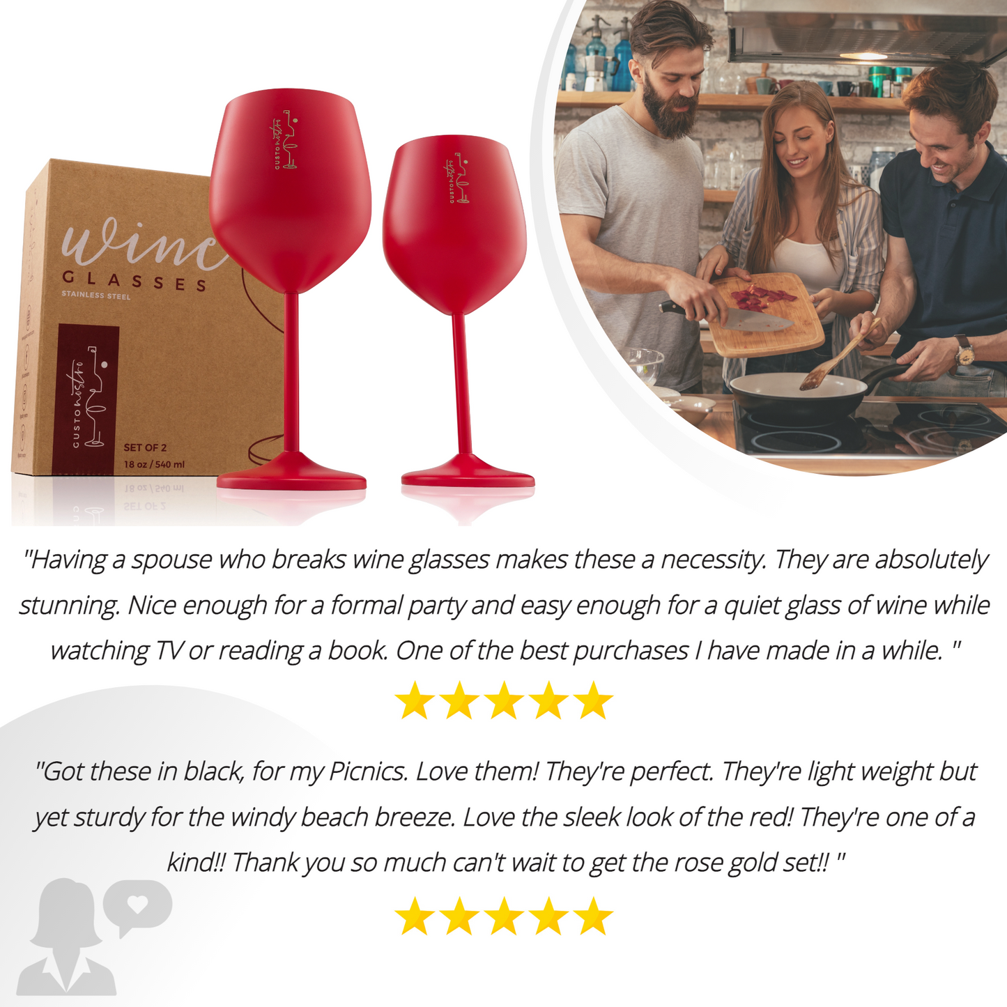 Stainless Steel Wine Glasses