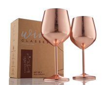 Carica l&#39;immagine nel visualizzatore di Gallery, Bicchieri da vino in acciaio inossidabile - Oro rosa
