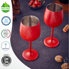 Load image into Gallery viewer, Stainless Steel Wine Glasses - Red
