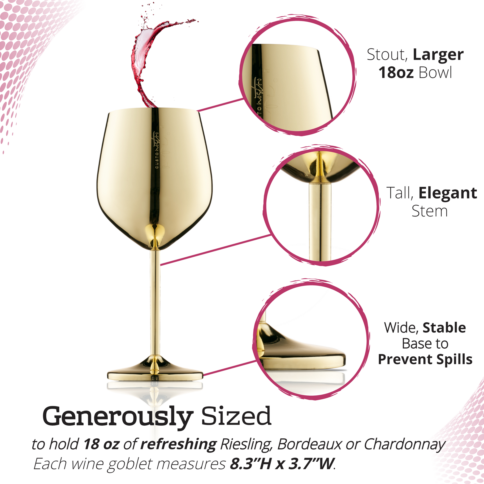 Stainless Steel Wine Glasses - Silver – Gusto Nostro