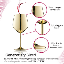 Carica l&#39;immagine nel visualizzatore di Gallery, Bicchieri da vino in acciaio inossidabile - Oro

