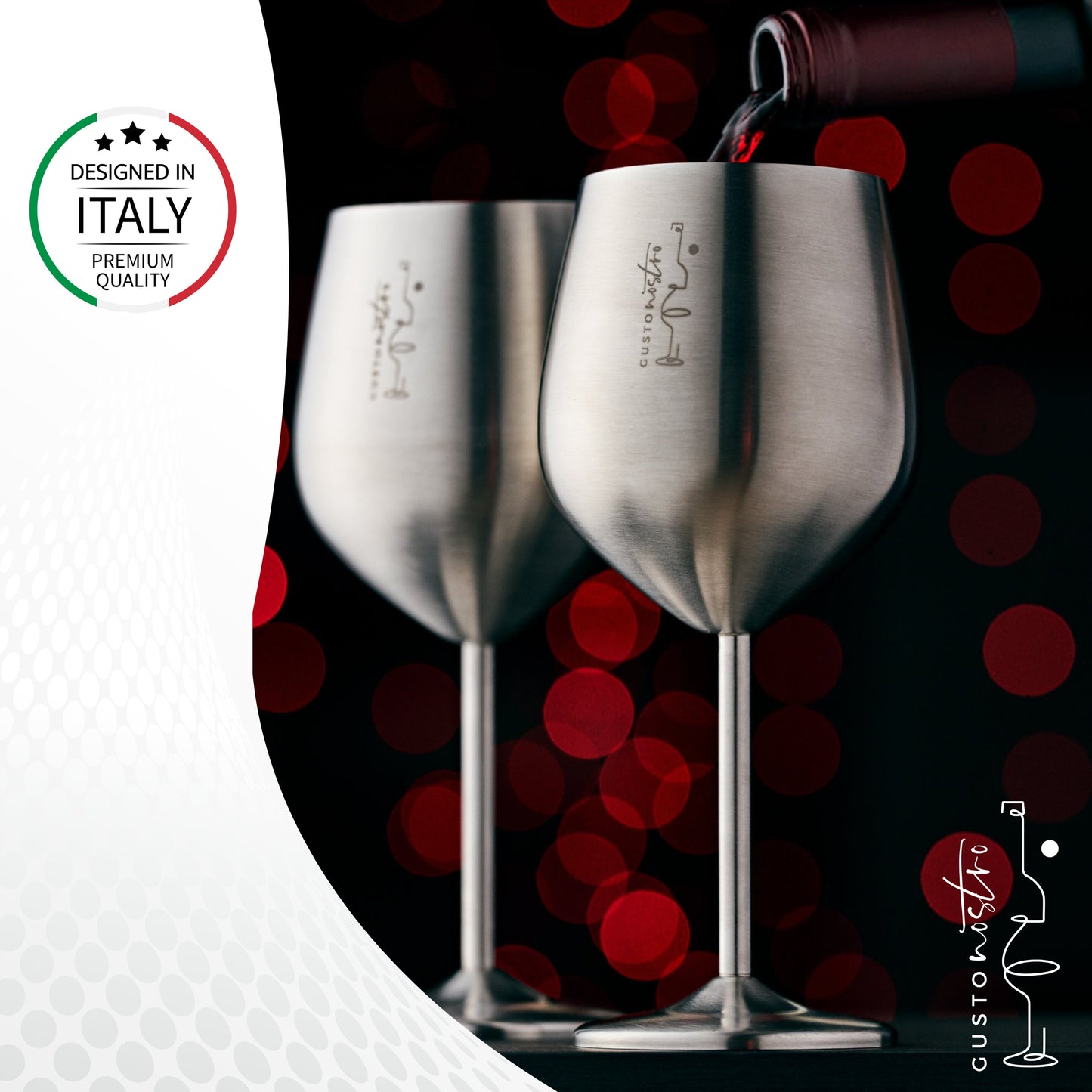Stainless Steel Wine Glasses - Silver