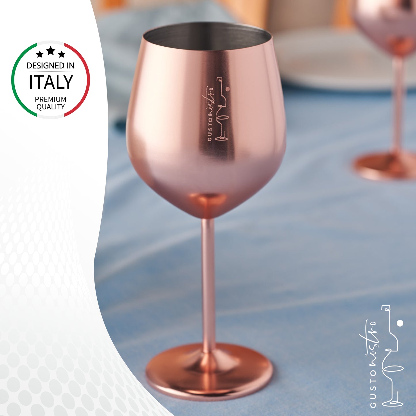 Bicchieri da vino in acciaio inossidabile - Oro rosa