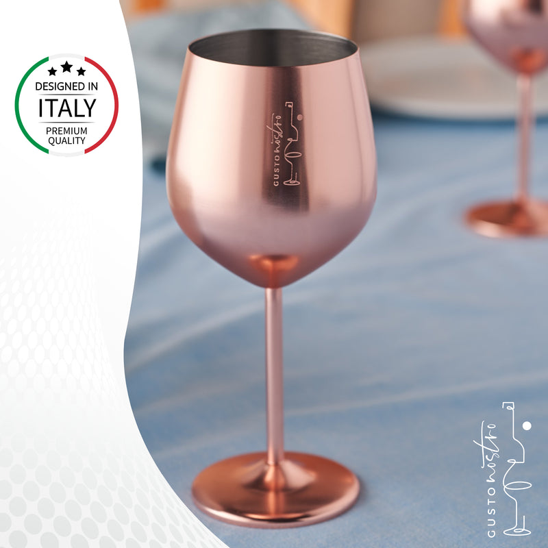 Bicchieri da vino in acciaio inossidabile - Oro rosa