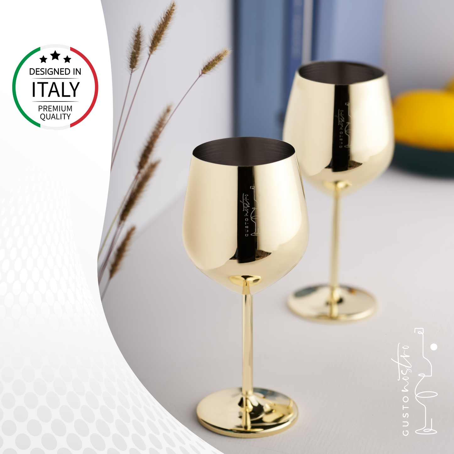 Bicchieri da vino in acciaio inossidabile - Oro