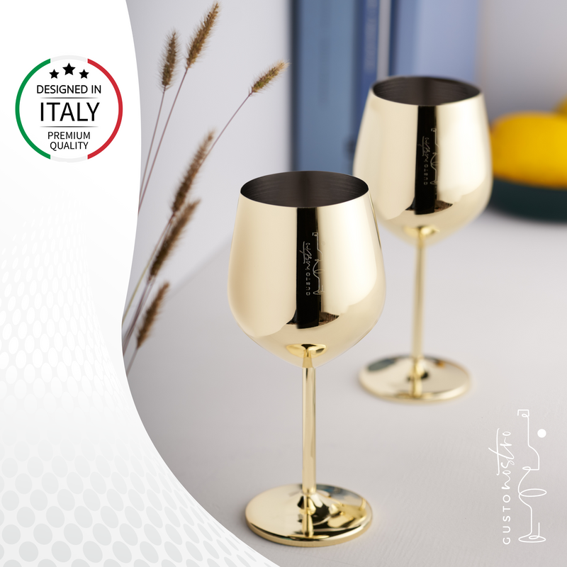 Bicchieri da vino in acciaio inossidabile - Oro