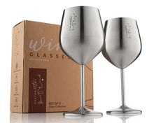 Load image into Gallery viewer, Stainless Steel Wine Glasses - Silver

